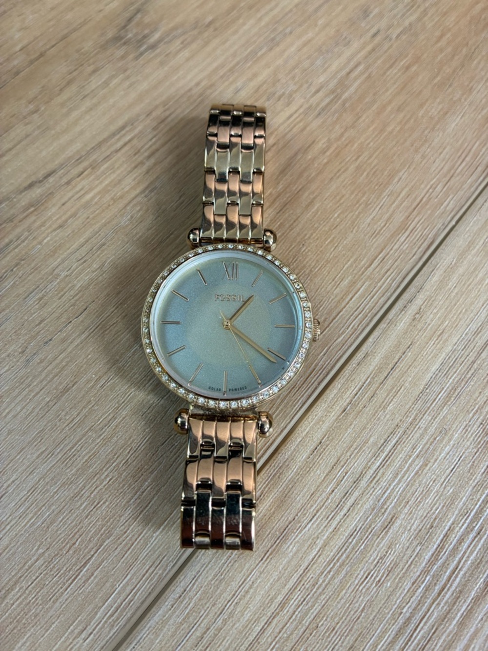 Fossil BQ3818 Tillie Solar-Powered Gold-Tone Stainless Steel Watch